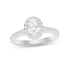 Thumbnail Image 0 of Diamond Halo Engagement Ring 1 ct tw Oval & Round-cut 14K White Gold