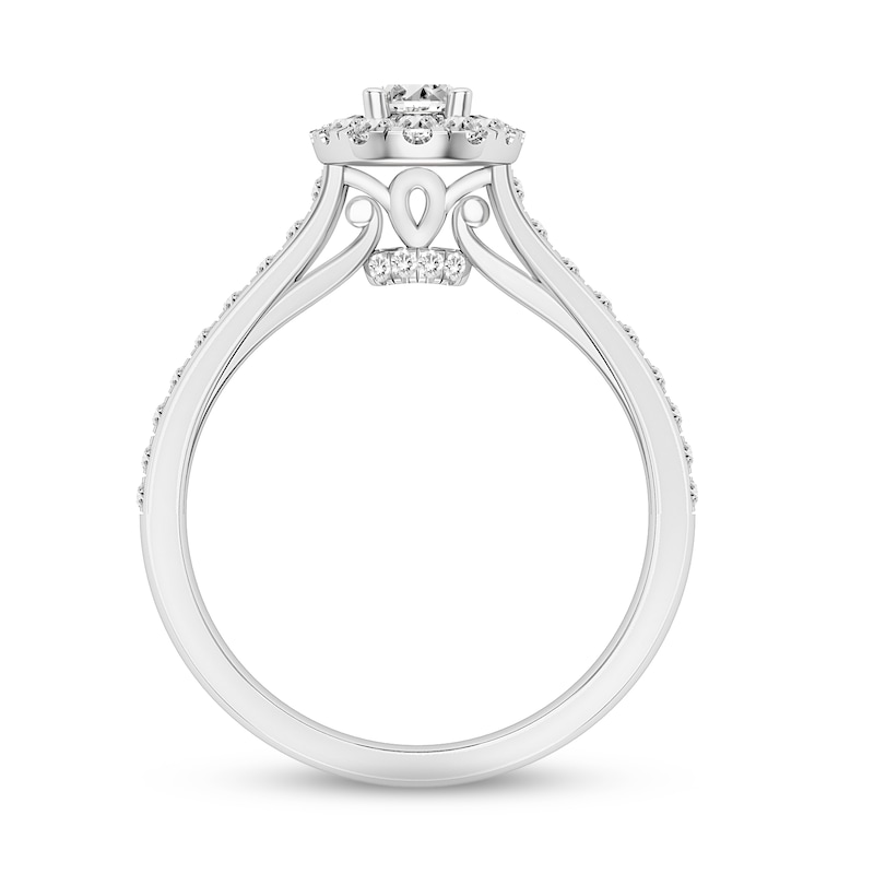 Main Image 3 of Now + Forever Diamond Halo Engagement Ring 1 ct tw Oval & Round-cut 14K White Gold