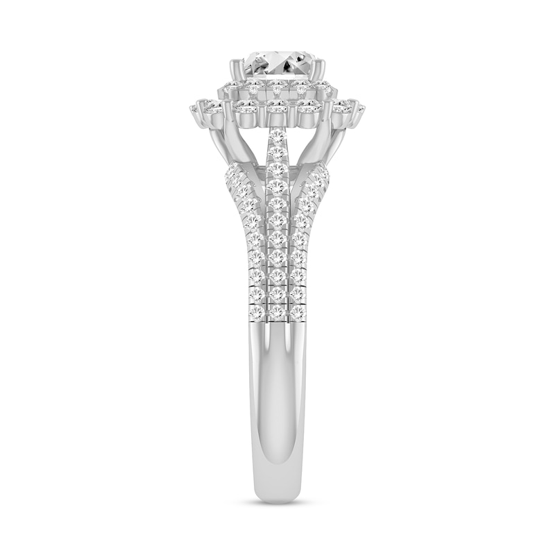 Diamond Engagement Ring 1-1/5 ct tw Princess & Round-cut 14K White Gold