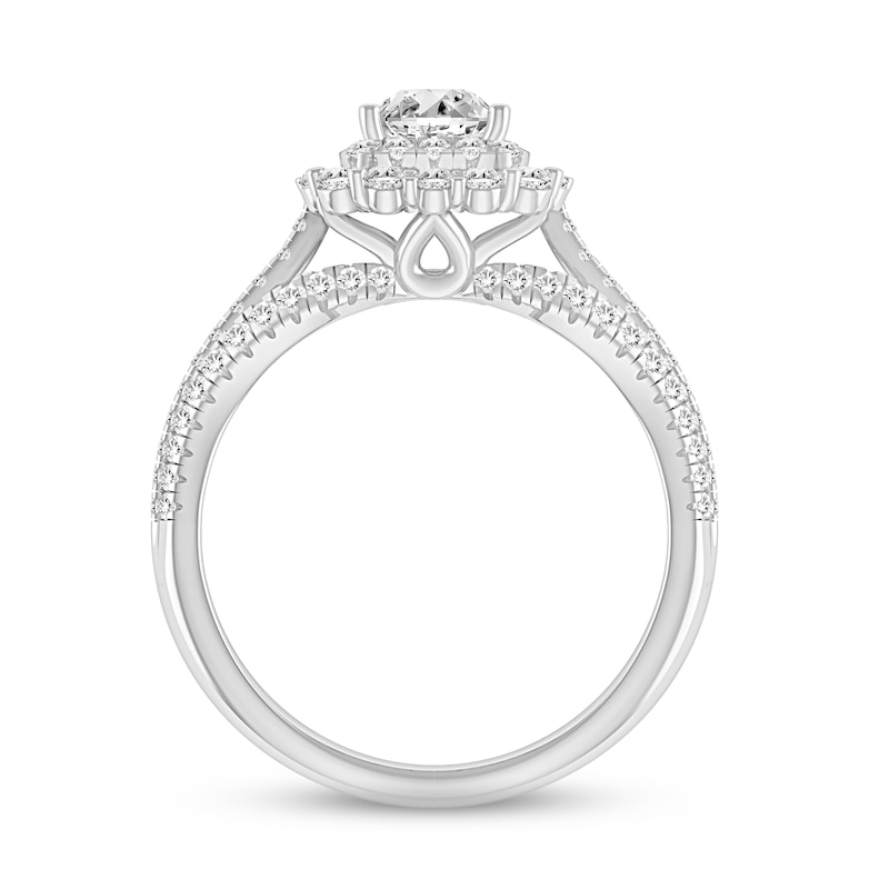 Diamond Engagement Ring 1-1/5 ct tw Princess & Round-cut 14K White Gold