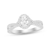 Thumbnail Image 0 of Diamond Engagement Ring 1 ct tw Oval & Round-cut 14K White Gold