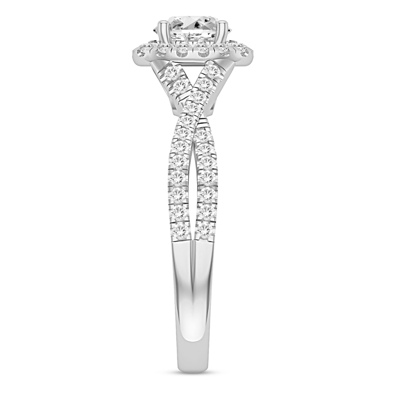 Diamond Engagement Ring 1 ct tw Oval & Round-cut 14K White Gold