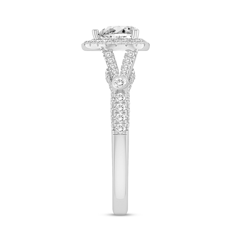 Diamond Engagement Ring 1 ct tw Pear & Round-cut 14K White Gold