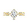 Thumbnail Image 2 of Diamond Halo Engagement Ring 3/4 ct tw Marquise & Round-cut 14K Yellow Gold
