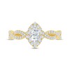 Thumbnail Image 2 of Diamond Halo Engagement Ring 3/4 ct tw Marquise & Round-cut 14K Yellow Gold