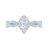 Thumbnail Image 2 of Diamond Halo Engagement Ring 3/4 ct tw Marquise & Round-cut 14K White Gold