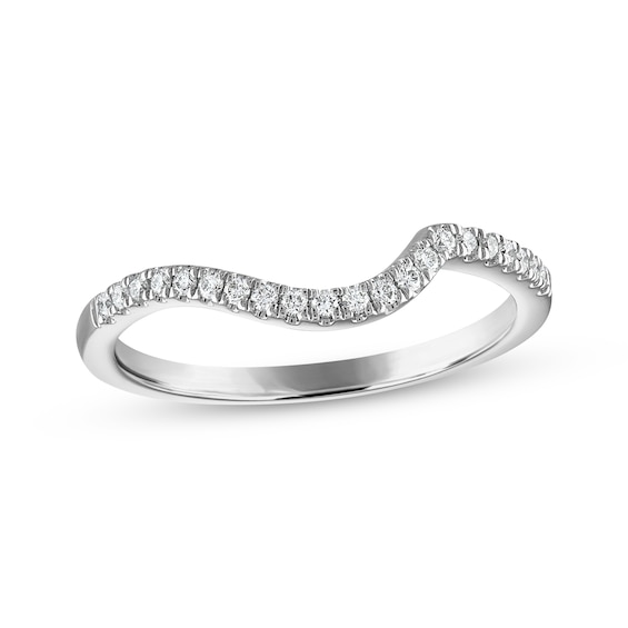Now + Forever Diamond Contour Wedding Band 1/6 ct tw 14K White Gold