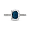 Thumbnail Image 2 of Neil Lane Emerald-Cut London Blue Topaz & White Diamond Engagement Ring 1/2 ct tw 14K White Gold
