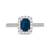 Thumbnail Image 3 of Neil Lane Emerald-Cut London Blue Topaz & White Diamond Engagement Ring 1/2 ct tw 14K White Gold