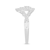 Thumbnail Image 2 of Now + Forever Baguette & Round-Cut Multi-Diamond Center Pear Frame Engagement Ring 3/8 ct tw 10K White Gold