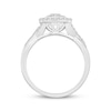 Thumbnail Image 3 of Now + Forever Baguette & Round-Cut Multi-Diamond Center Pear Frame Engagement Ring 3/8 ct tw 10K White Gold