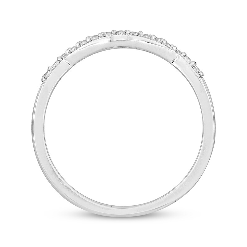 Main Image 3 of Now + Forever Diamond Contour Wedding Band 1/10 ct tw 10K White Gold