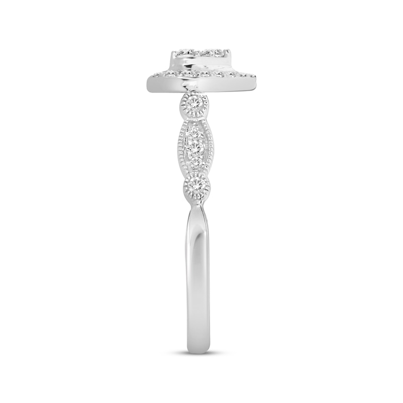 Main Image 2 of Now + Forever Multi-Diamond Heart Frame Engagement Ring 1/4 ct tw 10K White Gold