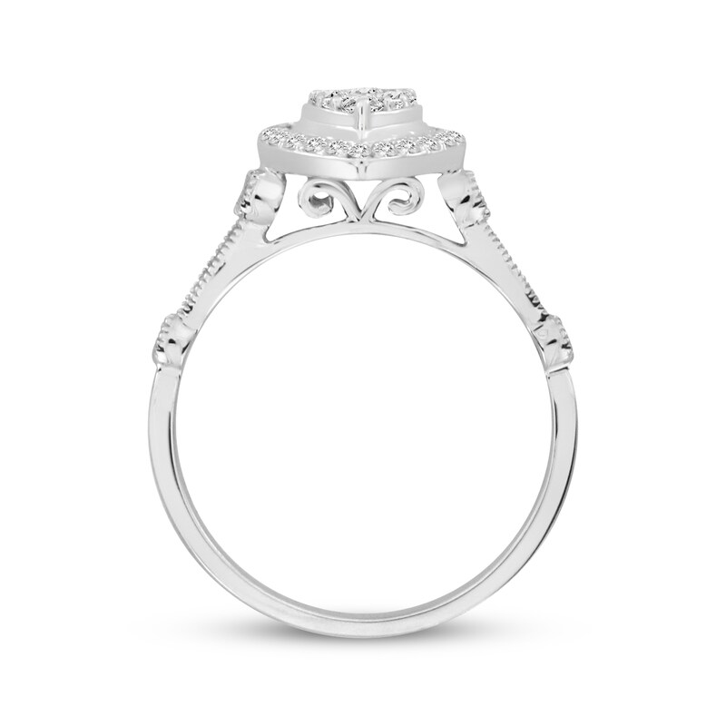 Main Image 3 of Now + Forever Multi-Diamond Heart Frame Engagement Ring 1/4 ct tw 10K White Gold