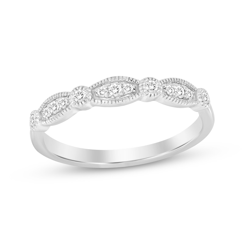 Main Image 1 of Now + Forever Diamond Wedding Band 1/10 ct tw 10K White Gold