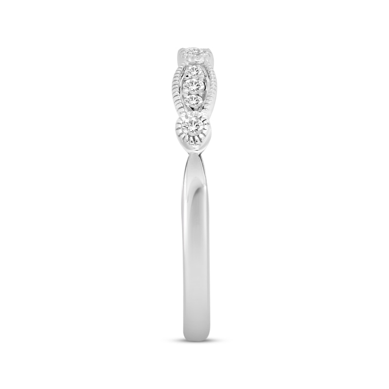 Main Image 2 of Now + Forever Diamond Wedding Band 1/10 ct tw 10K White Gold