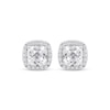 Thumbnail Image 2 of Cushion-Cut White Lab-Created Sapphire Frame Earrings Sterling Silver