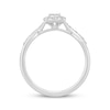 Thumbnail Image 3 of Now + Forever Baguette & Round-Cut Multi-Diamond Center Pear Frame Engagement Ring 1/4 ct tw 10K White Gold