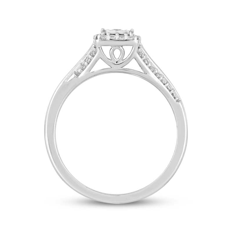 Main Image 3 of Now + Forever Princess-Cut Diamond Engagement Ring 1/4 ct tw 10K White Gold