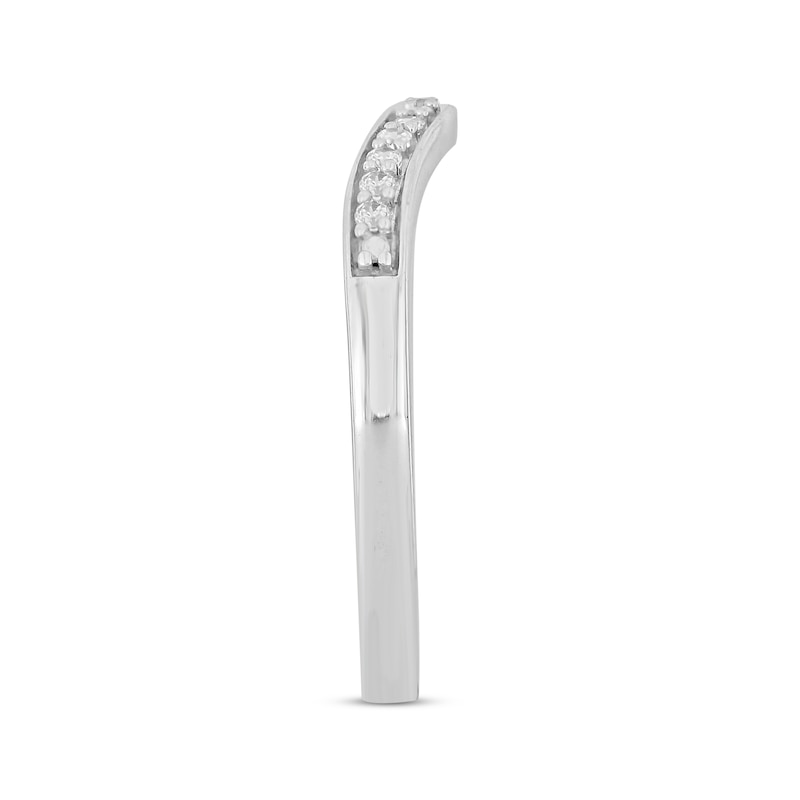 Main Image 2 of Now + Forever Diamond Contour Wedding Band 1/15 ct tw 10K White Gold