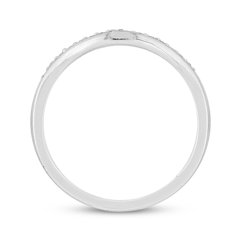 Main Image 3 of Now + Forever Diamond Contour Wedding Band 1/15 ct tw 10K White Gold