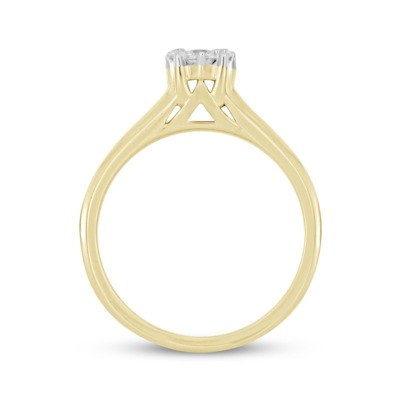 Main Image 3 of Now + Forever Diamond Heart Frame Engagement Ring 1/3 ct tw Round 10K Yellow Gold