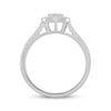 Thumbnail Image 3 of Now + Forever Baguette and Round-Cut Multi-Diamond Center Heart Engagement Ring 1/4 ct tw 10K White Gold