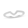 Thumbnail Image 1 of Now + Forever Diamond Notched Wedding Band 1/6 ct tw Round-cut 10K White Gold