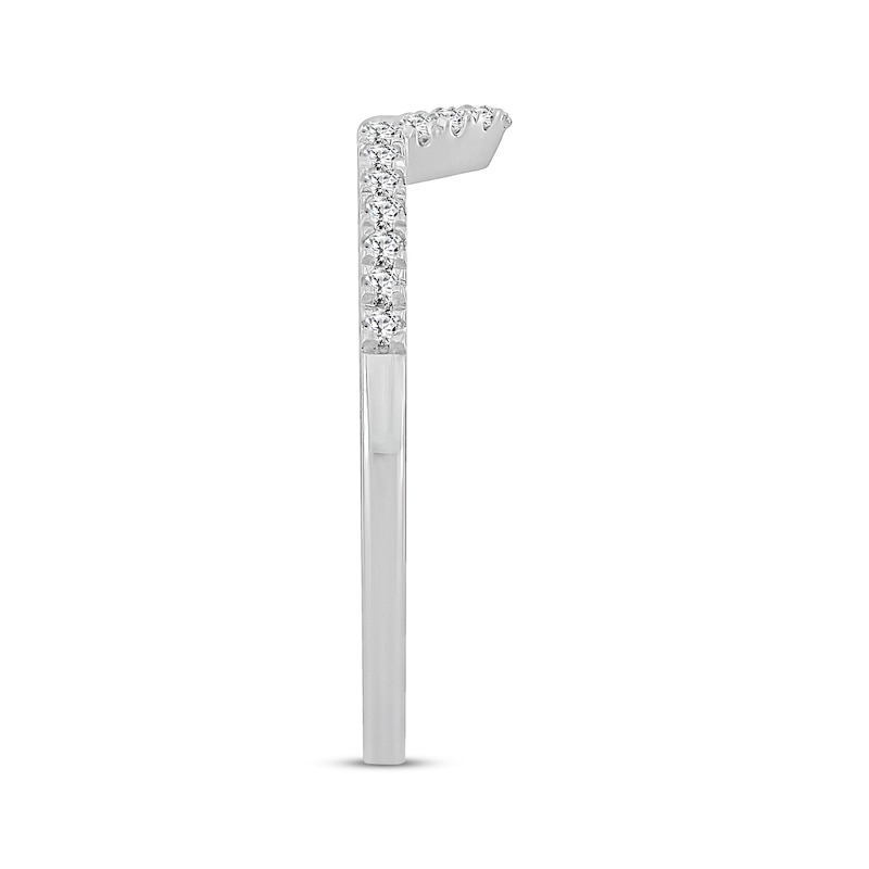 Main Image 2 of Now + Forever Diamond Notched Wedding Band 1/6 ct tw Round-cut 10K White Gold