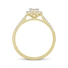 Thumbnail Image 3 of Now + Forever Baguette & Round-Cut Multi-Diamond Center Cushion Frame Engagement Ring 1/3 ct tw 10K Yellow Gold