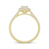 Thumbnail Image 2 of Baguette & Round-Cut Multi-Diamond Center Cushion Frame Engagement Ring 1/3 ct tw 10K Yellow Gold