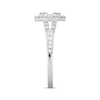 Thumbnail Image 2 of Now + Forever Baguette & Round-Cut Multi-Diamond Center Oval Frame Engagement Ring 1/2 ct tw 14K White Gold