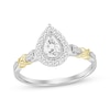 Pear-Shaped Diamond Frame Engagement Ring 1/3 ct tw 10K Two-Tone Gold