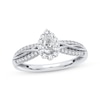 Thumbnail Image 1 of Now + Forever Pear-Shaped & Round-Cut Diamond Engagement Ring 3/8 ct tw 14K White Gold