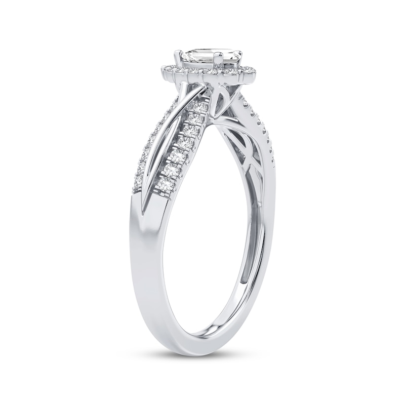 Main Image 2 of Now + Forever Pear-Shaped & Round-Cut Diamond Engagement Ring 3/8 ct tw 14K White Gold