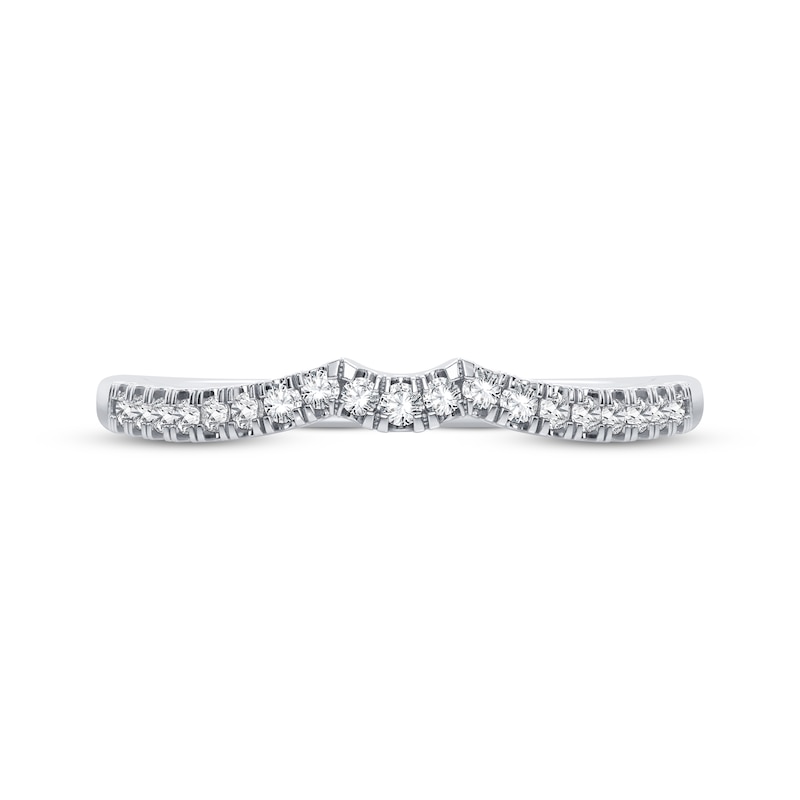Main Image 3 of Now + Forever Round-Cut Diamond Curved Wedding Band 1/10 ct tw 14K White Gold