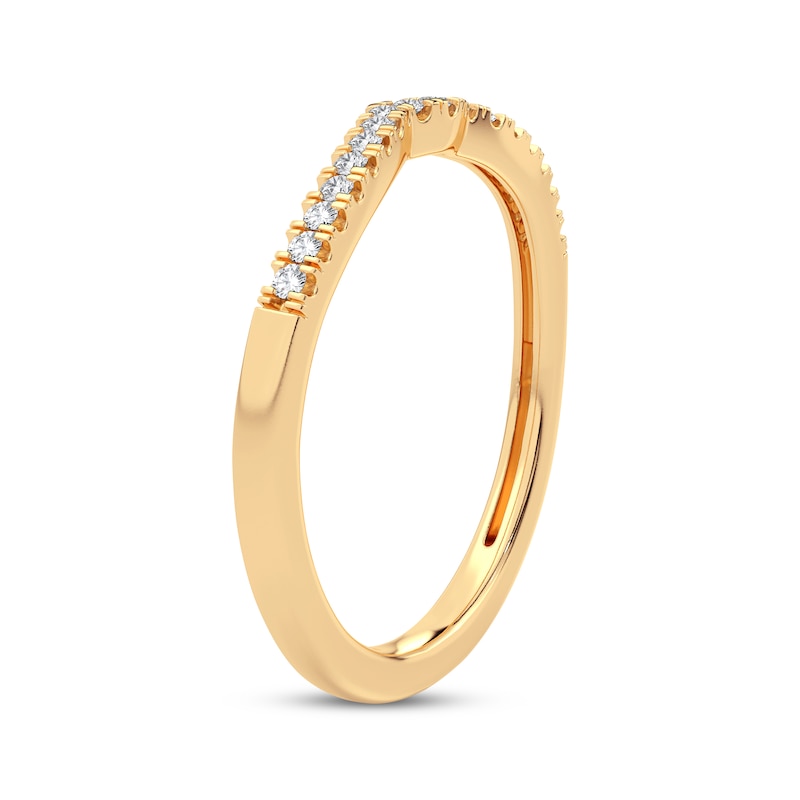 Main Image 2 of Now + Forever Round-Cut Diamond Curved Wedding Band 1/10 ct tw 14K Yellow Gold