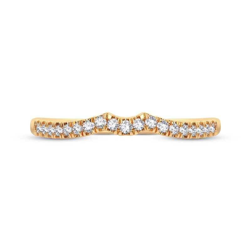 Main Image 3 of Now + Forever Round-Cut Diamond Curved Wedding Band 1/10 ct tw 14K Yellow Gold