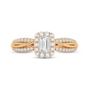 Thumbnail Image 3 of Now + Forever Emerald-Cut & Round-Cut Diamond Engagement Ring 3/8 ct tw 14K Yellow Gold