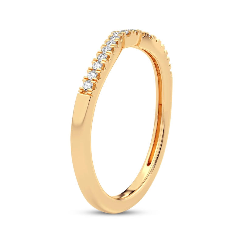 Main Image 2 of Now + Forever Round-Cut Diamond Curved Wedding Band 1/10 ct tw 14K Yellow Gold