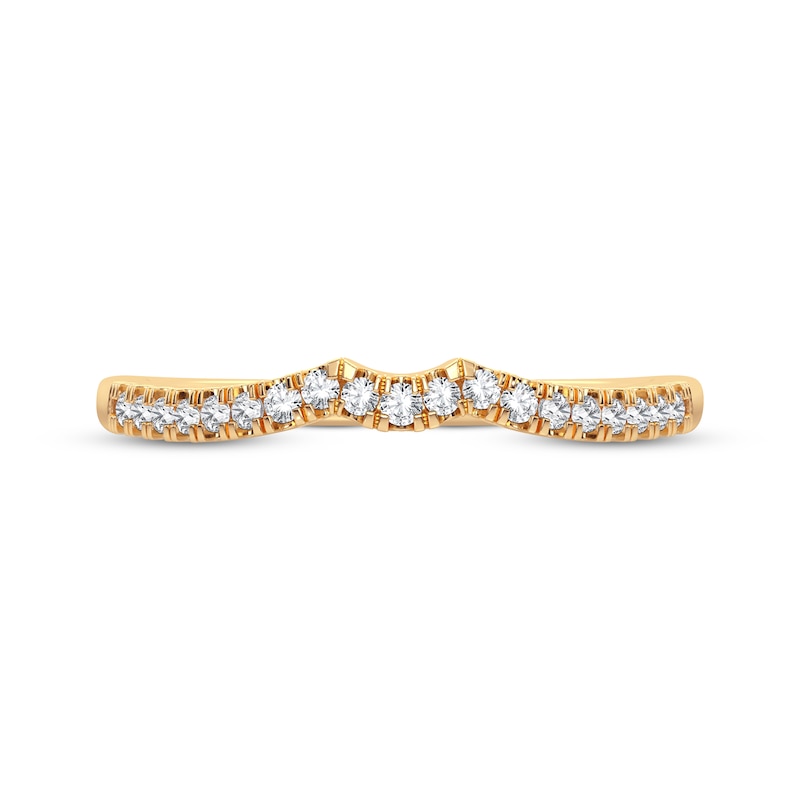 Main Image 3 of Now + Forever Round-Cut Diamond Curved Wedding Band 1/10 ct tw 14K Yellow Gold