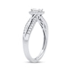 Thumbnail Image 2 of Now + Forever Emerald-Cut & Round-Cut Diamond Engagement Ring 3/8 ct tw 14K White Gold