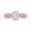 Thumbnail Image 3 of Now + Forever Emerald-Cut & Round-Cut Diamond Engagement Ring 3/8 ct tw 14K Rose Gold
