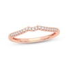 Thumbnail Image 1 of Now + Forever Round-Cut Diamond Curved Wedding Band 1/10 ct tw 14K Rose Gold