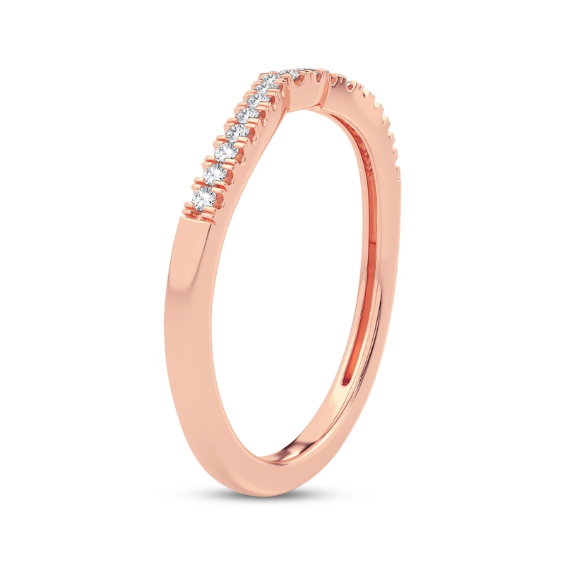 Main Image 2 of Now + Forever Round-Cut Diamond Curved Wedding Band 1/10 ct tw 14K Rose Gold