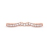 Thumbnail Image 3 of Now + Forever Round-Cut Diamond Curved Wedding Band 1/10 ct tw 14K Rose Gold