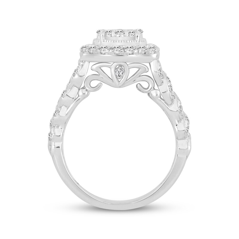 Main Image 3 of Now + Forever Multi-Diamond Center Engagement Ring 3/4 ct tw Round-cut 14K White Gold