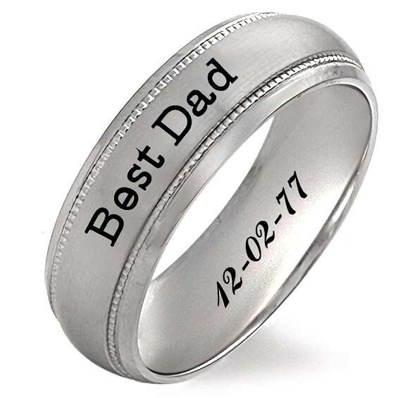 Spinning Engravable Men's Ring (2 Lines)