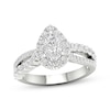 Thumbnail Image 1 of Now + Forever Pear-Shaped & Round-Cut Diamond Engagement Ring 1-1/5 ct tw 14K White Gold