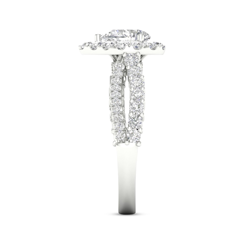 Main Image 3 of Now + Forever Pear-Shaped & Round-Cut Diamond Engagement Ring 1-1/5 ct tw 14K White Gold